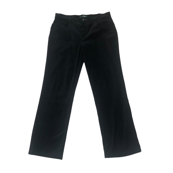 Ralph Lauren Pants Womens Size  8 Black Velvet Stretch Mid Rise Minimalist‎ - Picture 9 of 12
